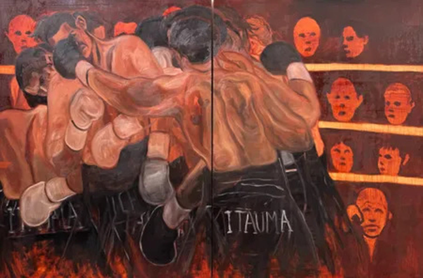 Swimming in Circles (Itauma Vs Wach Pentimento) by Gio Botto, original painting