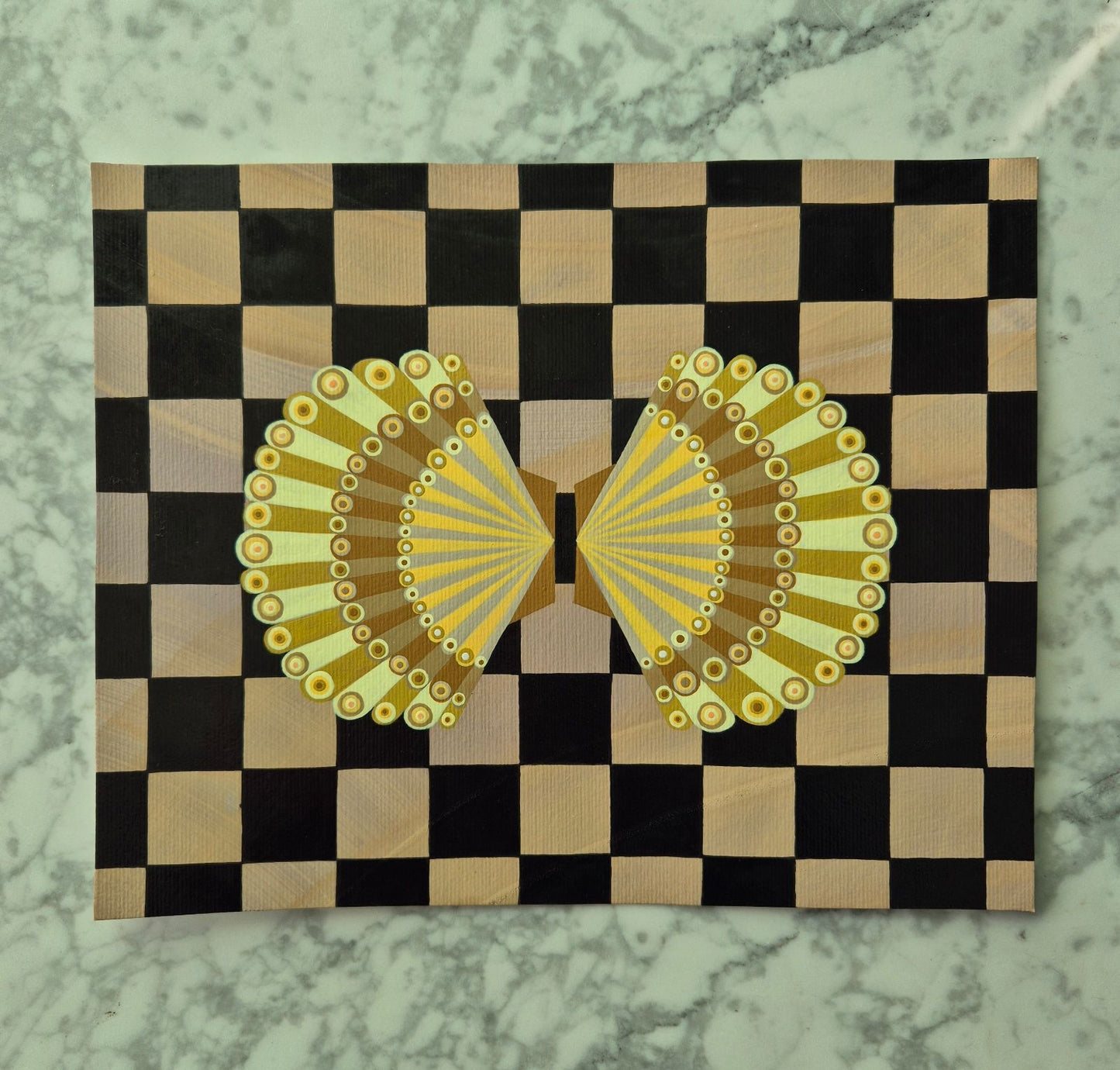 Extroverted Duo On Checkerboard 1 by Larissa Virdee, original painting
