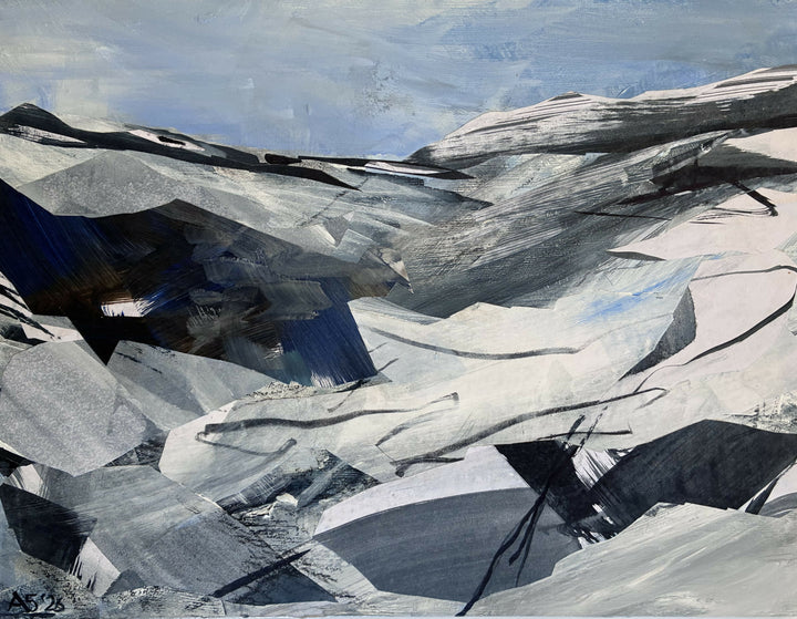 Monochrome Landscape, Over Bishopdale by Arlene Sharp, original artwork