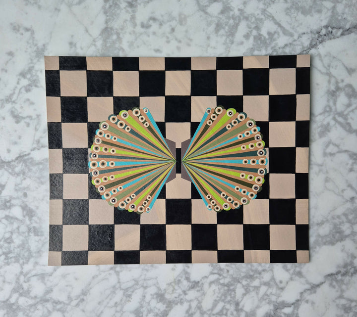 Extroverted Duo On Checkerboard 2 by Larissa Virdee, original artwork