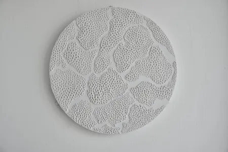 Spinning Wheel. Plaster On Top of Enamelled Background Displayed On a Lazy Susan. by Georgia Boardman