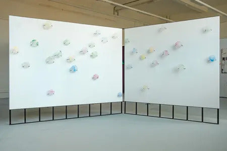 Untitled 31 Glass Pieces.. and 62 Metal Fixings.. by Georgia Boardman