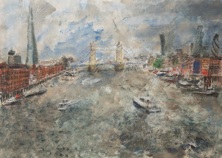 Fluid History (London Paintings - River Thames) by Stephen Todd