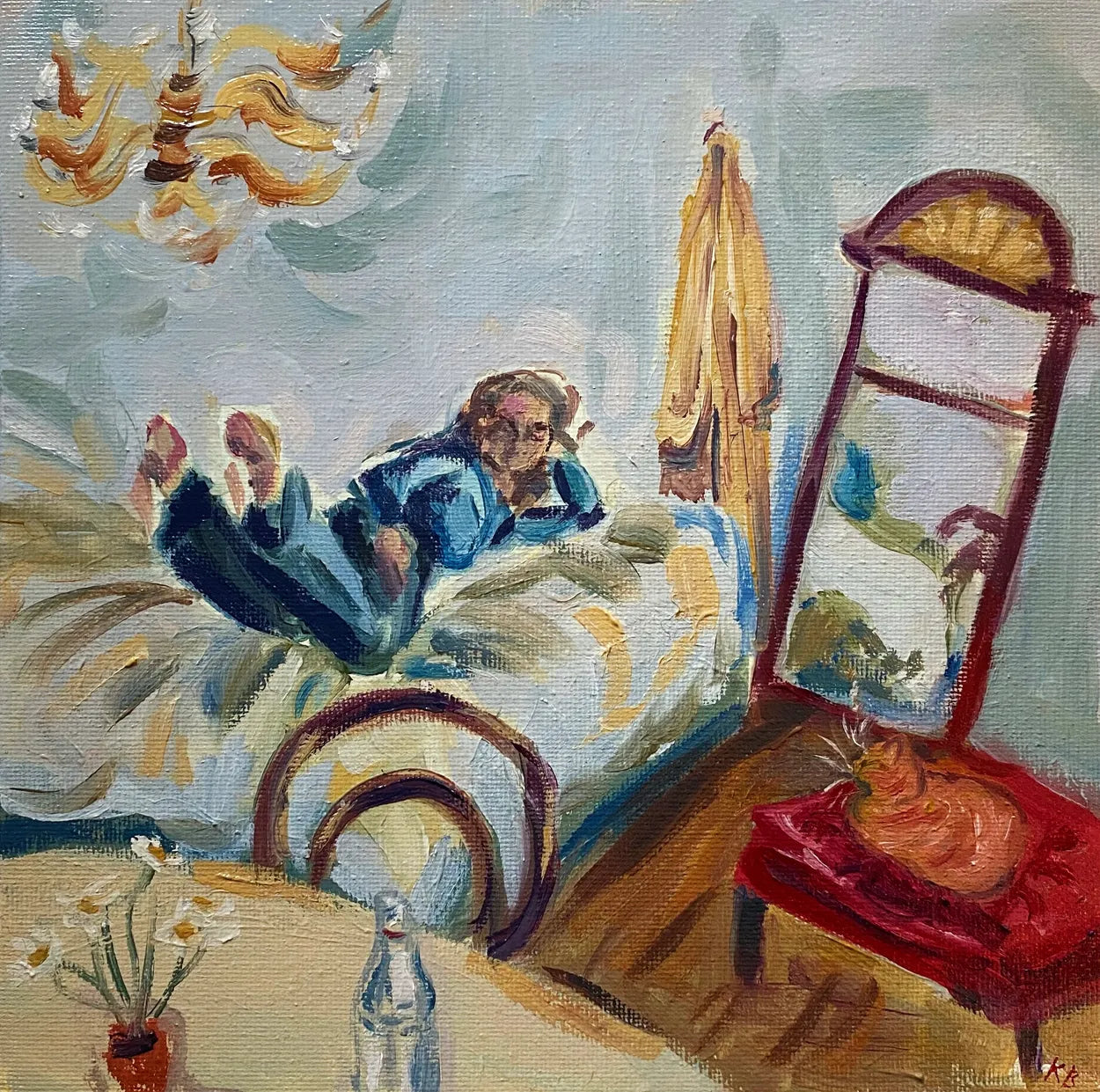 Chandelier by Katherine Benson, original painting