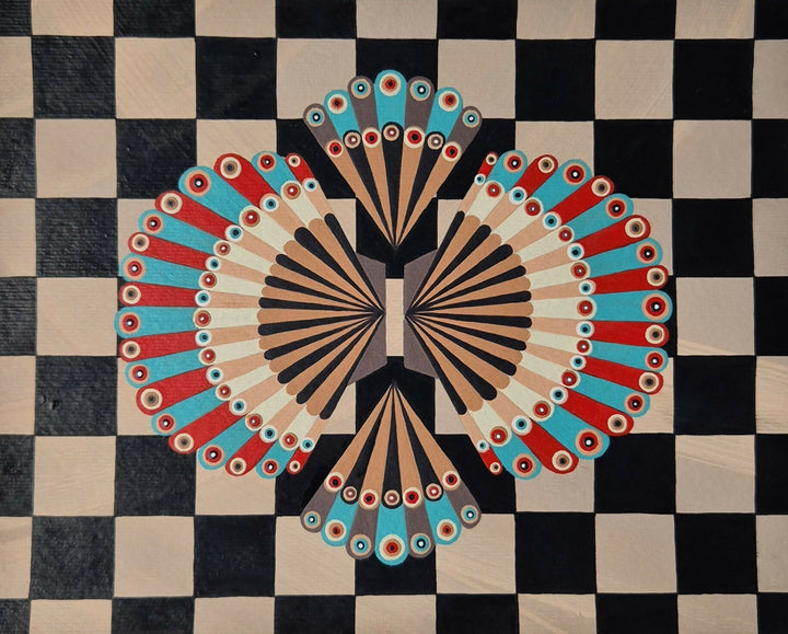 Extroverted Duo on Checkerboard 3 by Larissa Virdee, original artwork