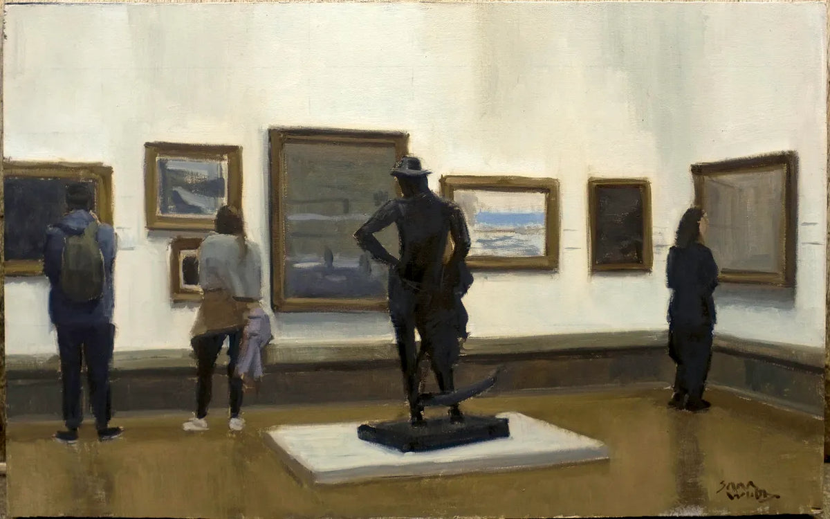 Figures At Walker Art Gallery, Liverpool by Sam Wood