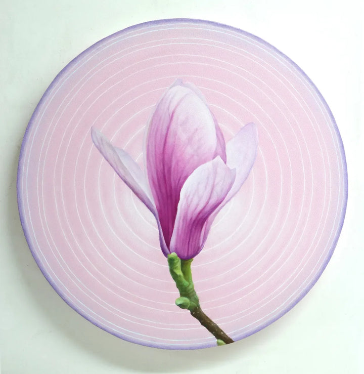Magnolia in Circle 1 by Emiko Aida, original painting