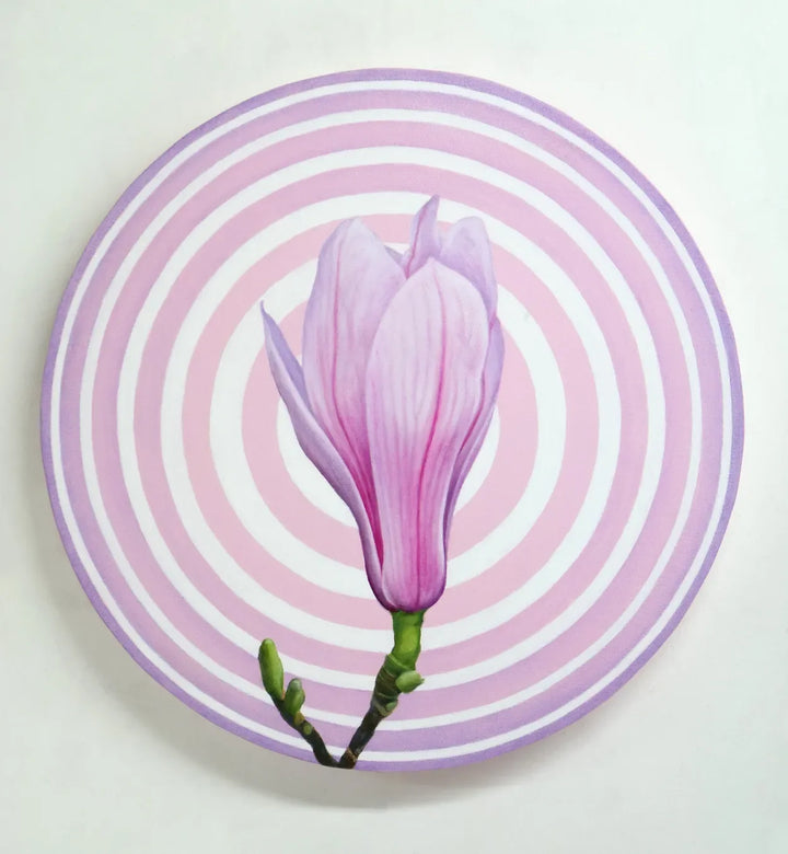 Magnolia in Circle 2 by Emiko Aida, original painting