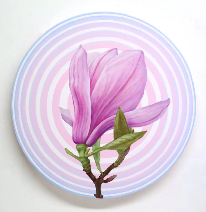 Magnolia in Circle 3 by Emiko Aida, original painting