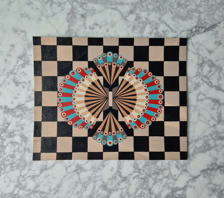 Extroverted Duo on Checkerboard 3 by Larissa Virdee, original artwork