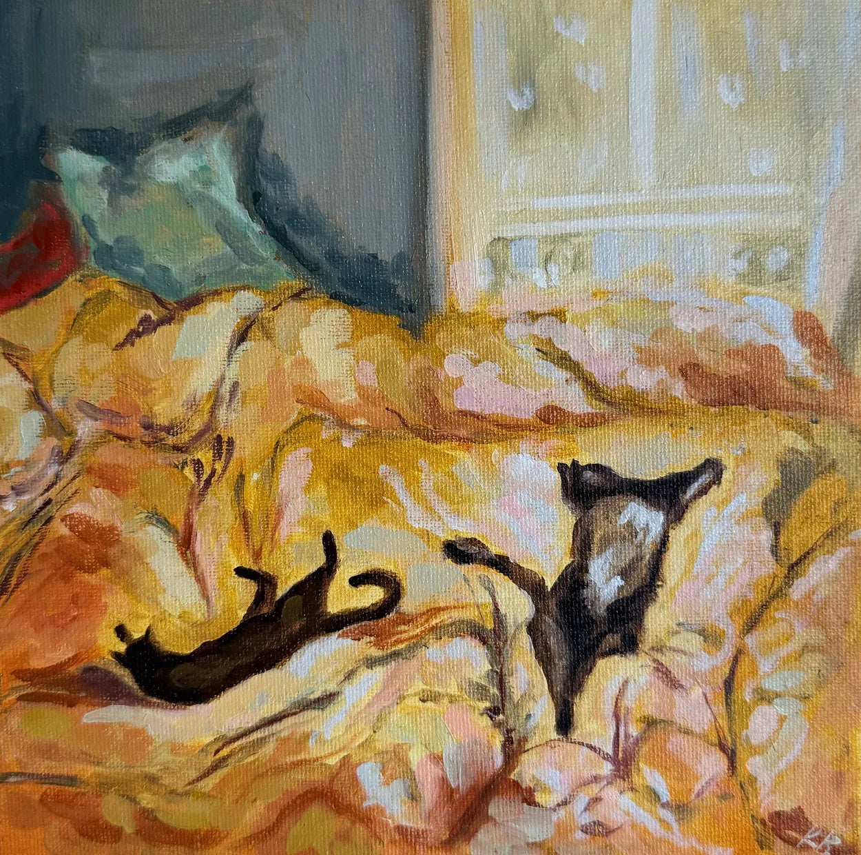 Sleeping Lions by Katherine Benson, original painting