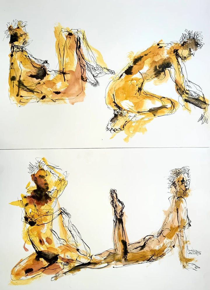 Two Pairs (2 Life Drawings) by Stephen Todd