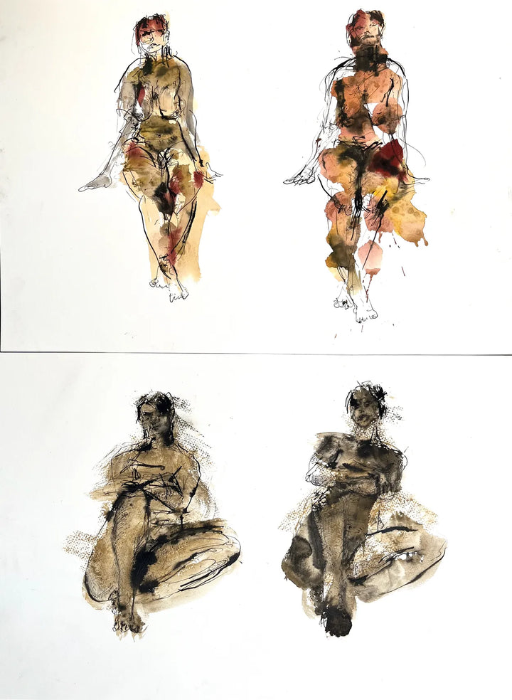 Watching (2 Life Drawings) by Stephen Todd