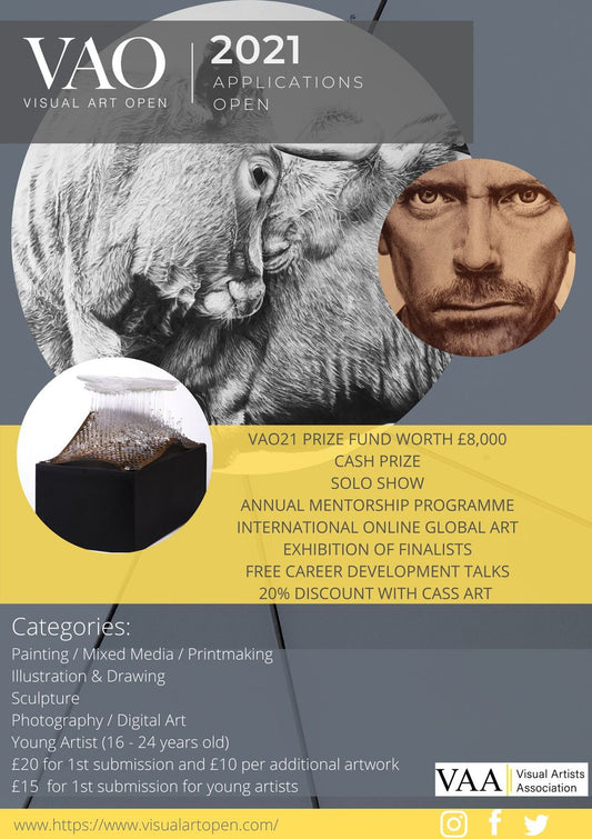 Three Artists shortlisted for the Visual Art Open, UK & International Emerging Artist Award.