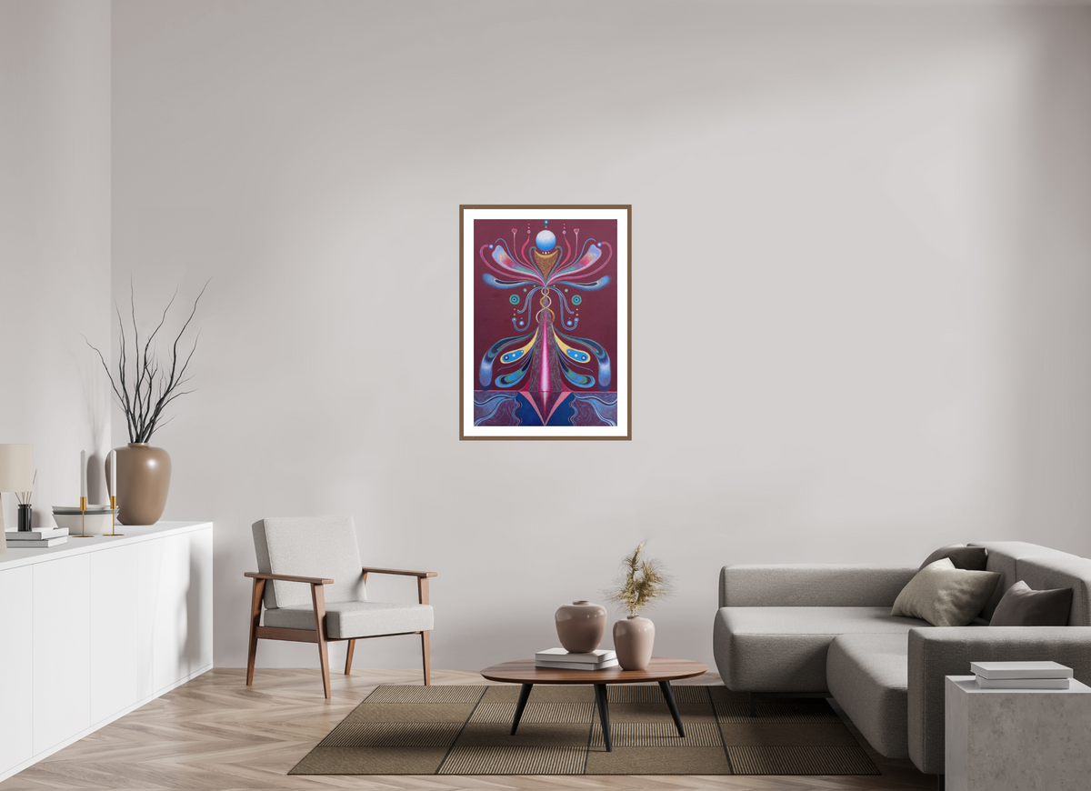 70 x 100.6 cm, PIGMENT FRAMED WALNUT Roots