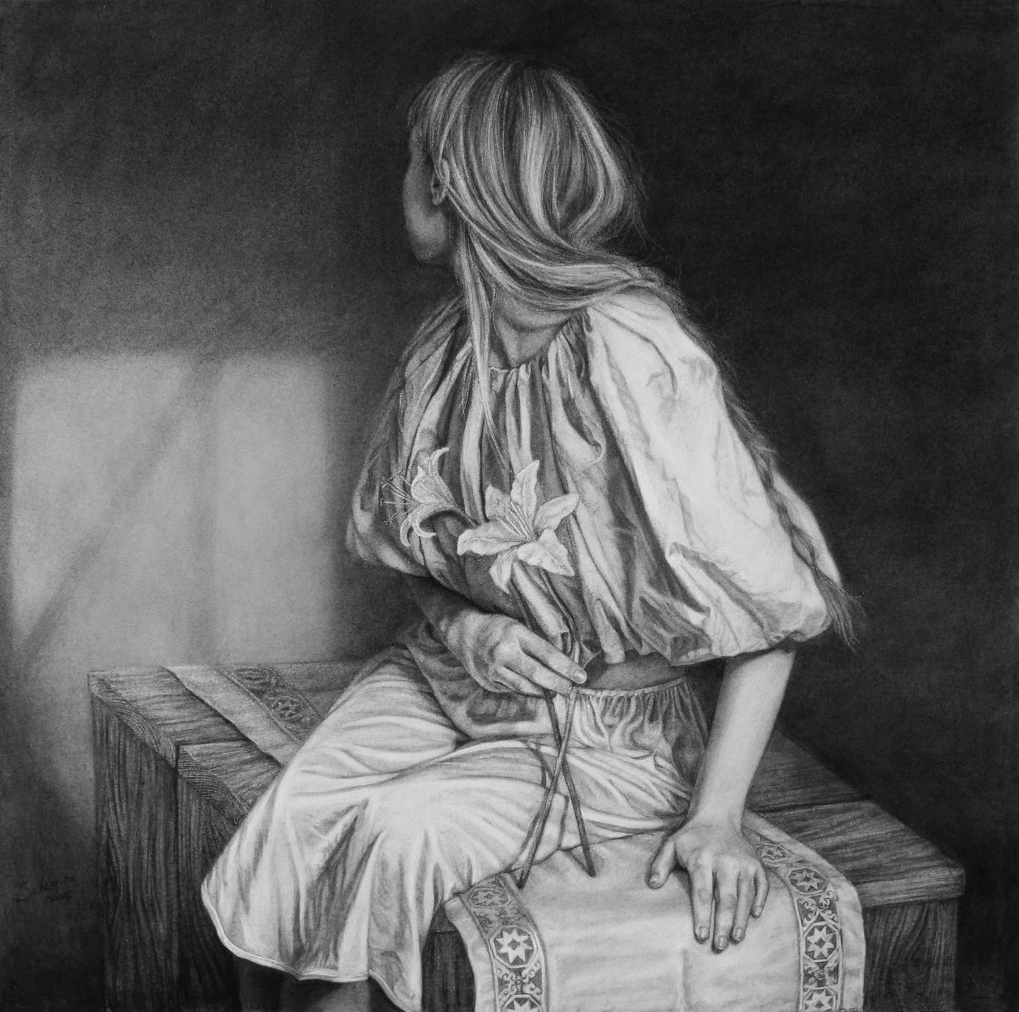 The light was dancing softly on your arms