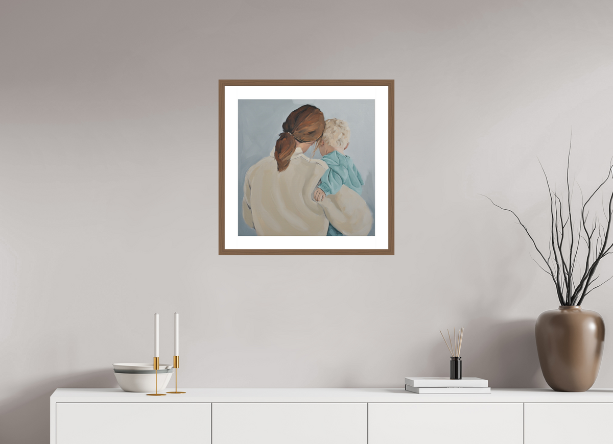 50 x 50 cm, PIGMENT FRAMED WALNUT Softly