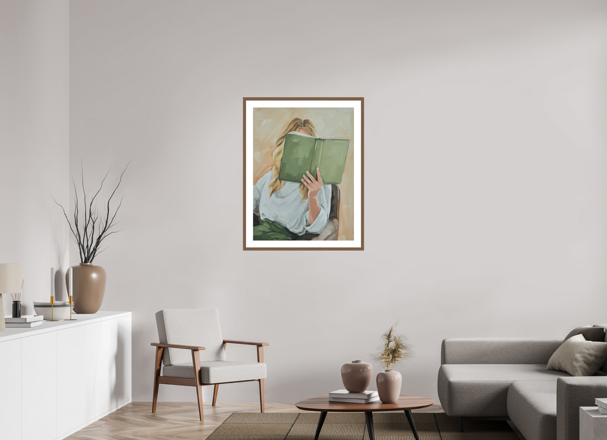 70 x 92.1 cm, PIGMENT FRAMED WALNUT Time to Read