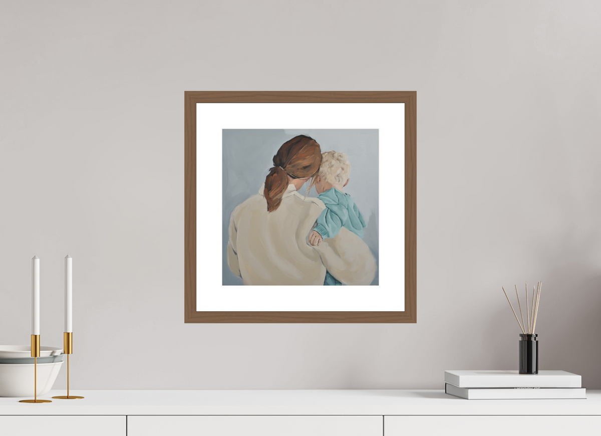 30 x 30 cm, PIGMENT FRAMED WALNUT Softly