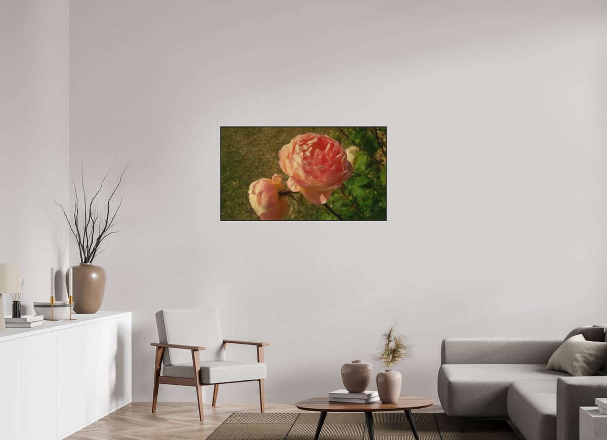 112 x 63 cm, ALU BRUSHED GOLD ARTBOX BLACK Late Summer
