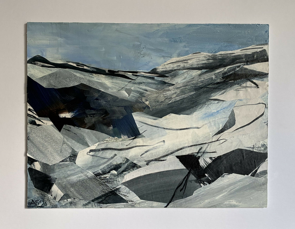 Monochrome Landscape, Over Bishopdale by Arlene Sharp, original artwork
