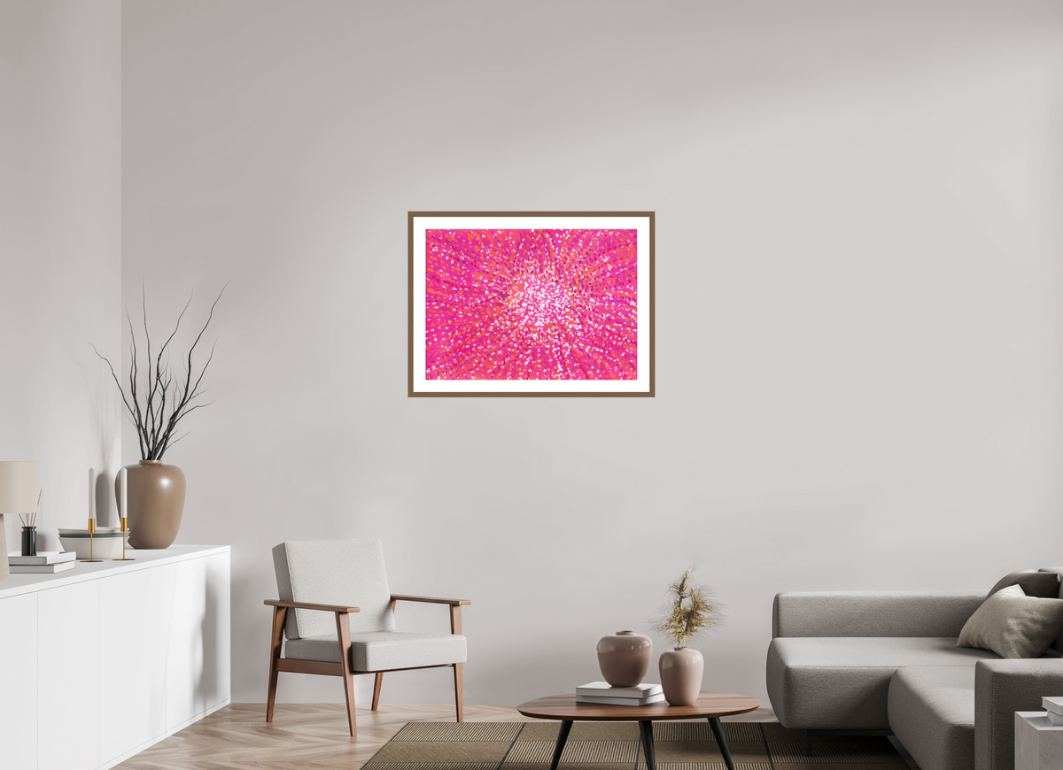 83.7 x 60 cm, PIGMENT FRAMED WALNUT Support Scene III