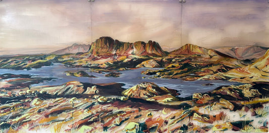 Sunset over Suilven by Gabrielle J Moore, original painting