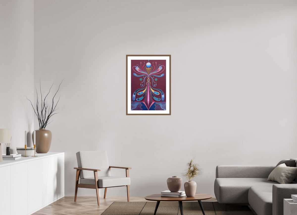 50 x 71.9 cm, PIGMENT FRAMED WALNUT Roots