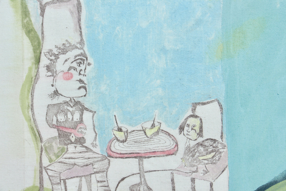 Chicken lady dinner by Bessie Schofield, original artwork