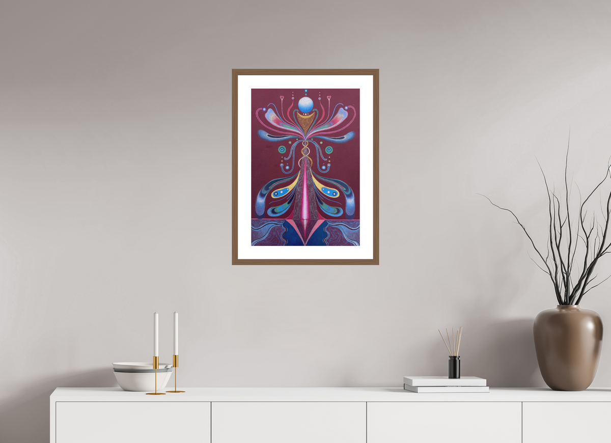 40 x 57.5 cm, PIGMENT FRAMED WALNUT Roots