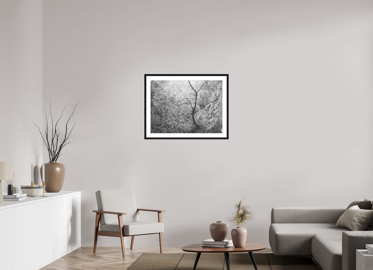 81 x 60 cm, PIGMENT FRAMED BLACK OAK Waiting, 2026