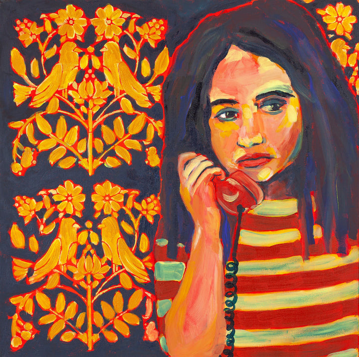 Jesus Jenny, Just Answer the Phone by Natalie Chapman, original painting