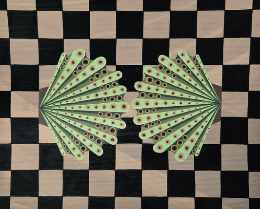 Introverted Duo on Checkerboard 1 by Larissa Virdee, original artwork