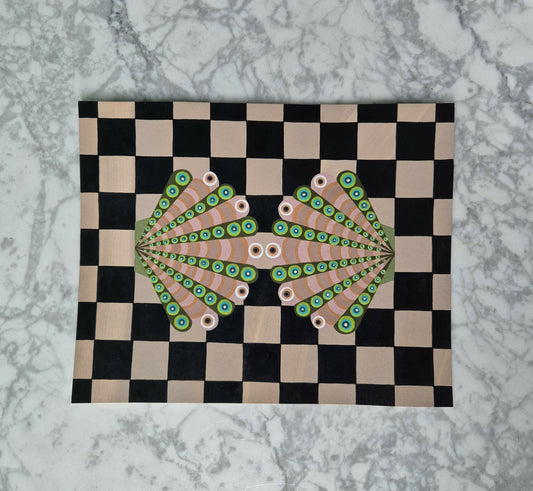 Introverted Duo on Checkerboard 2 by Larissa Virdee, original artwork