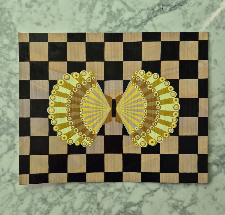 Extroverted Duo On Checkerboard 1 by Larissa Virdee, original painting
