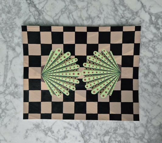 Introverted Duo on Checkerboard 1 by Larissa Virdee, original artwork