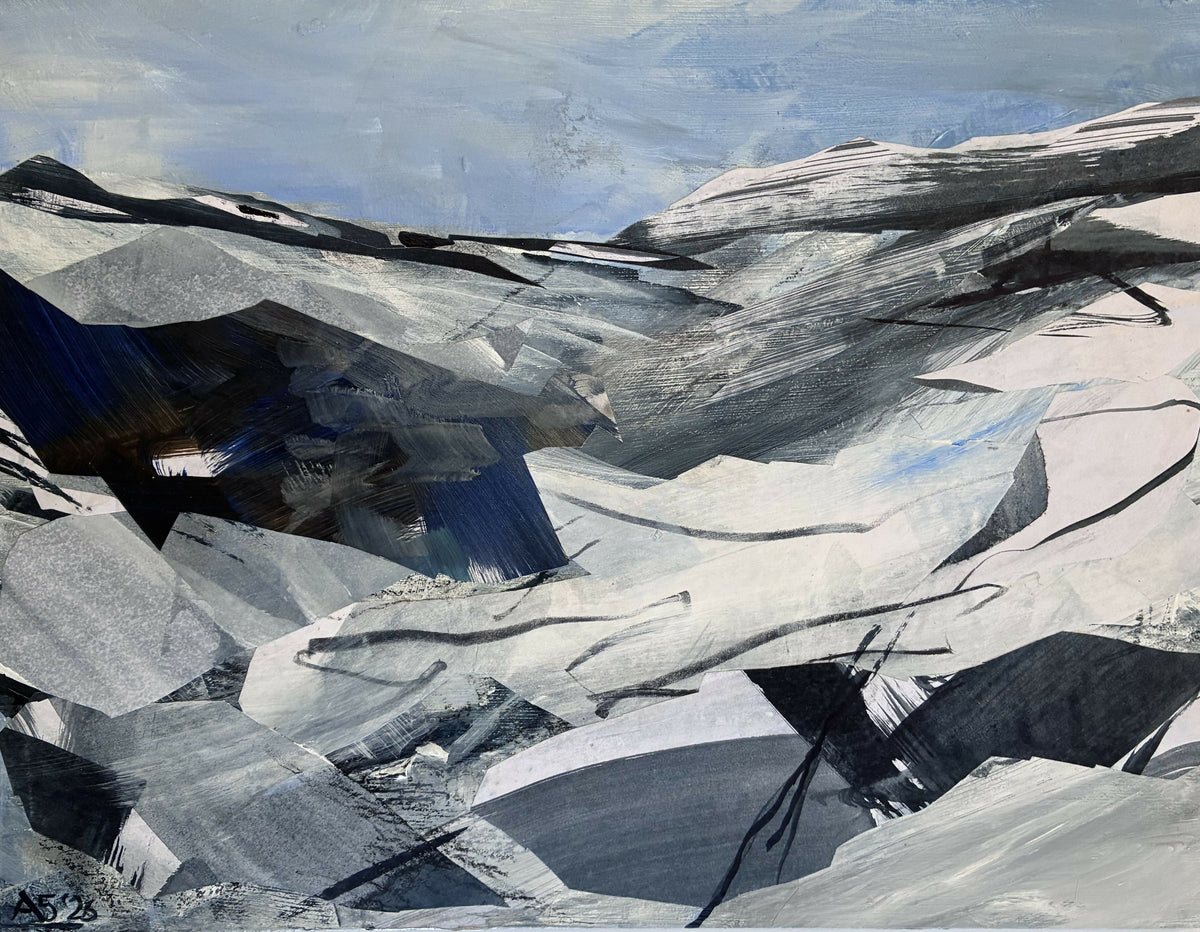 Monochrome Landscape, Over Bishopdale by Arlene Sharp, original artwork