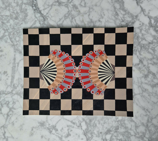 Introverted Duo on checkerboard 3 by Larissa Virdee, original artwork