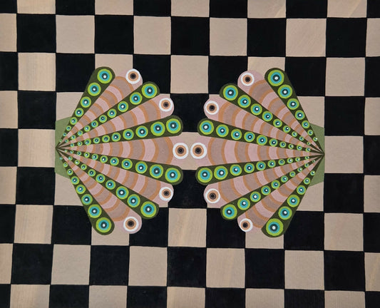 Introverted Duo on Checkerboard 2 by Larissa Virdee, original artwork
