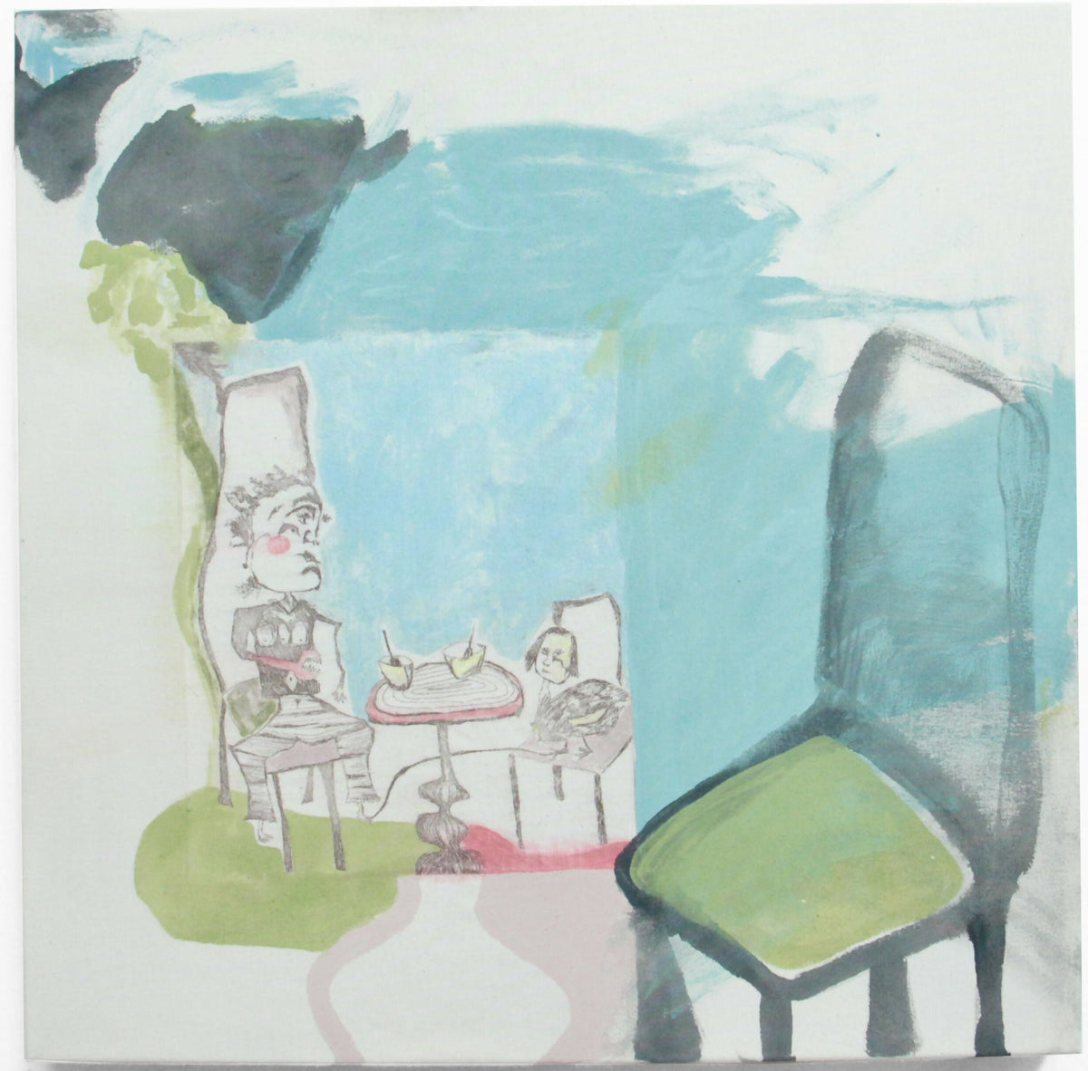 Chicken lady dinner by Bessie Schofield, original artwork