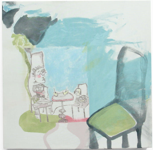 Chicken lady dinner by Bessie Schofield, original artwork