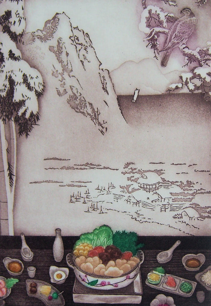 Winter Big Pot by Emiko Aida, original printmaking