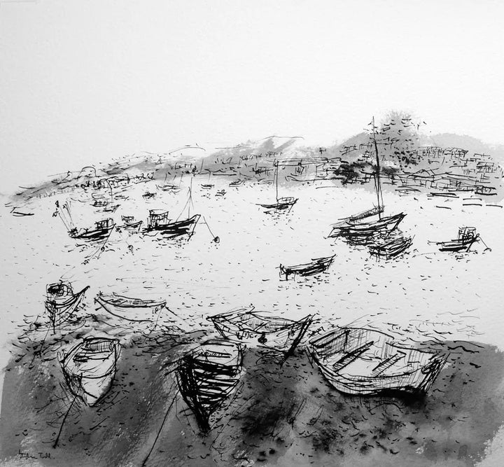Beached Boats (R. Teign Devon) by Stephen Todd