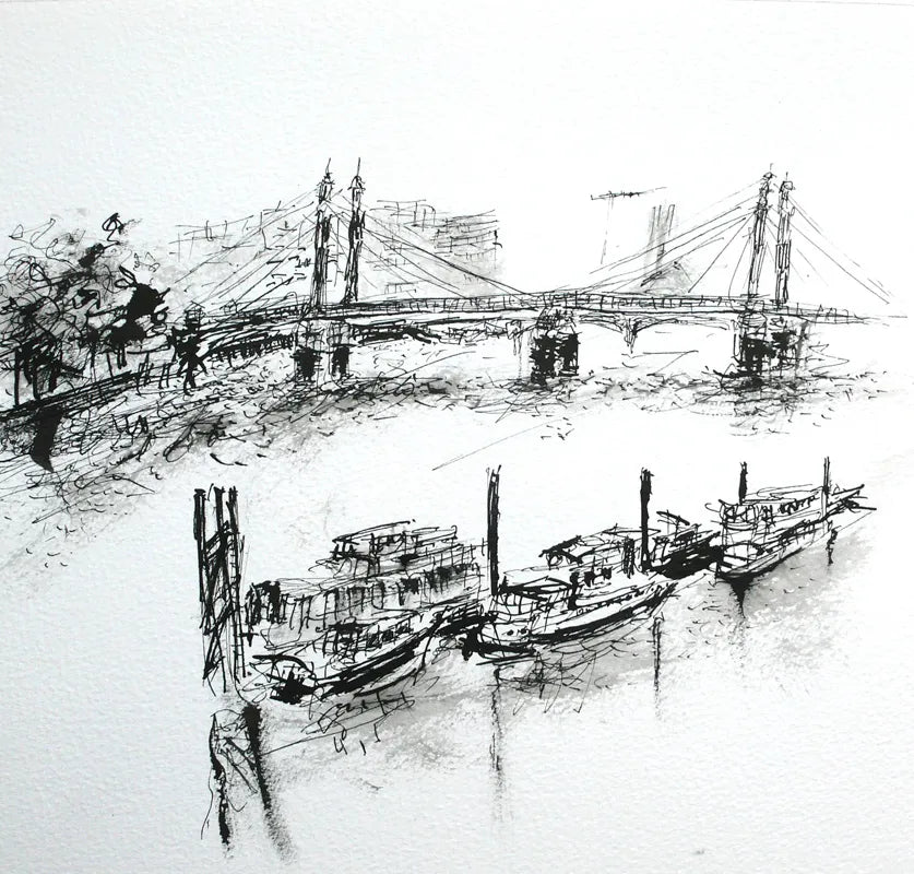 London Drawing 24 (Albert Bridge) by Stephen Todd