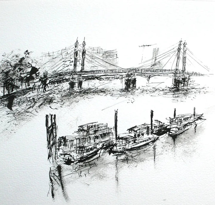 London Drawing 24 (Albert Bridge) by Stephen Todd