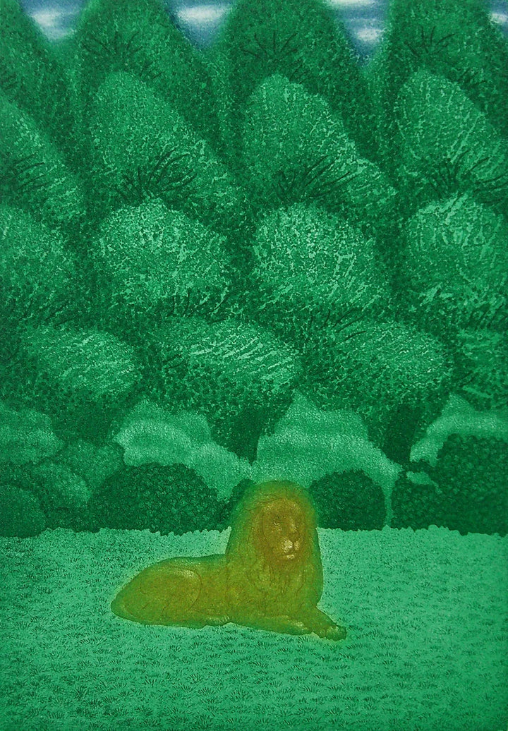 Golden Lion by Emiko Aida, original printmaking