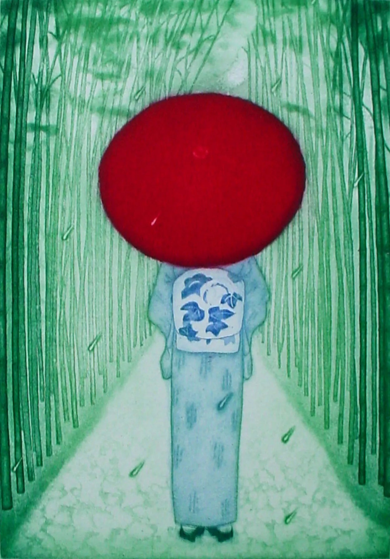 Red Umbrella by Emiko Aida