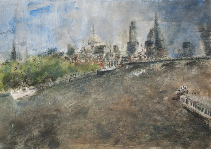Out of Your Depth (London Paintings - River Thames) by Stephen Todd