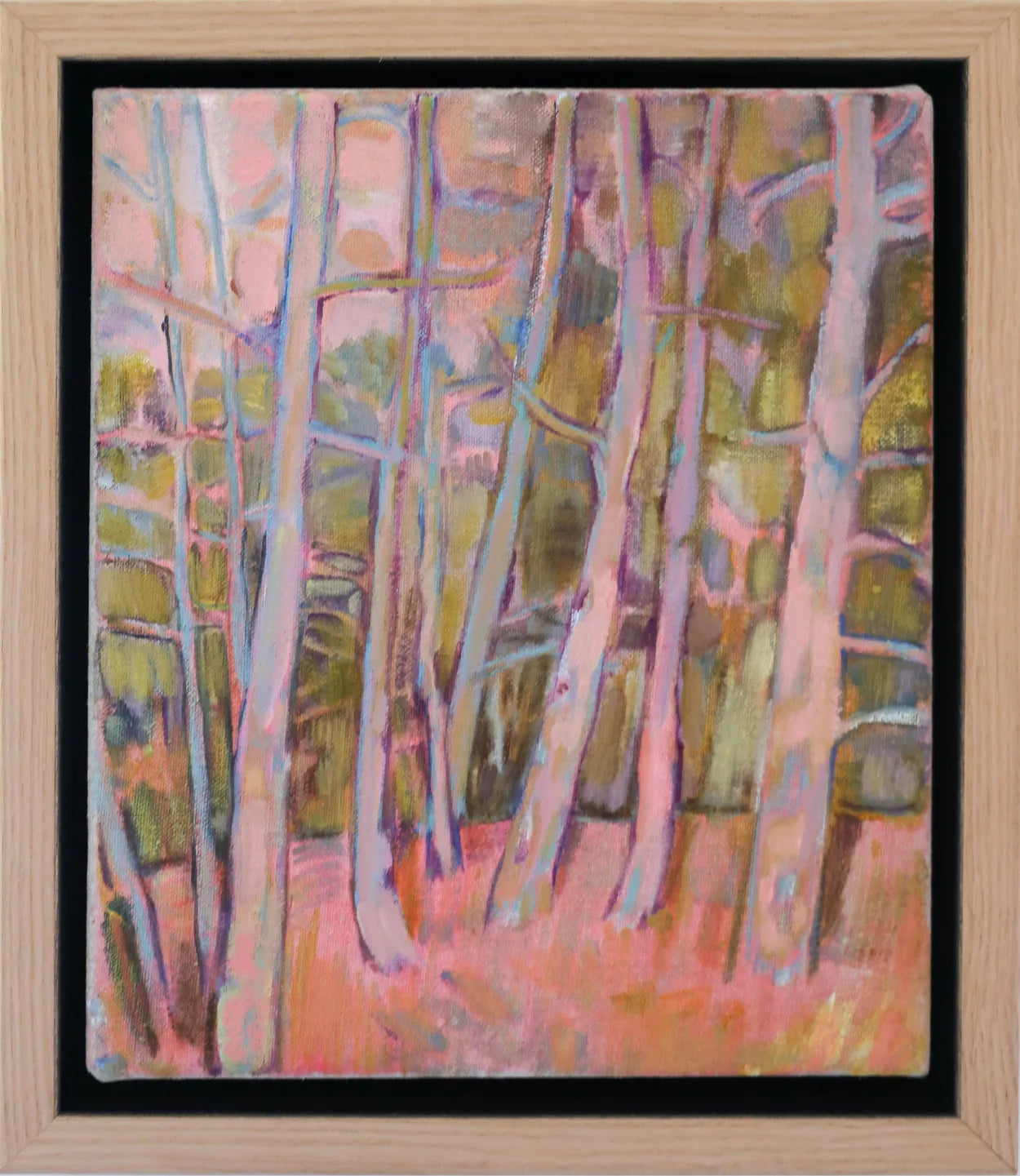 Looking At Trees, Pink (artwork Comes Framed) by Sophie Baker