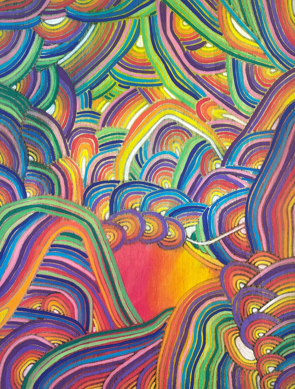 Rainbow Waves by Coral Churchill, original painting